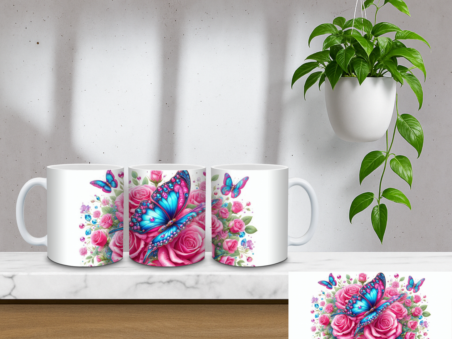 Butterfly Rose Bloom - 11oz Coffee Mug