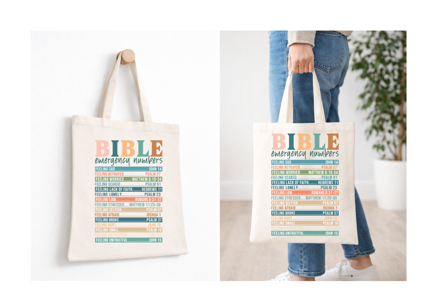 Bible Emergency Numbers - Canvas Tote Bag