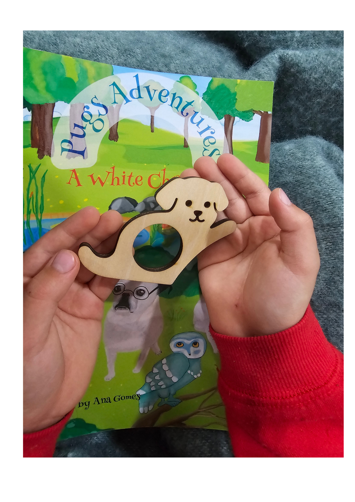 Pip the Puppy Book Buddy – Wooden Page Holder for Comfortable Reading