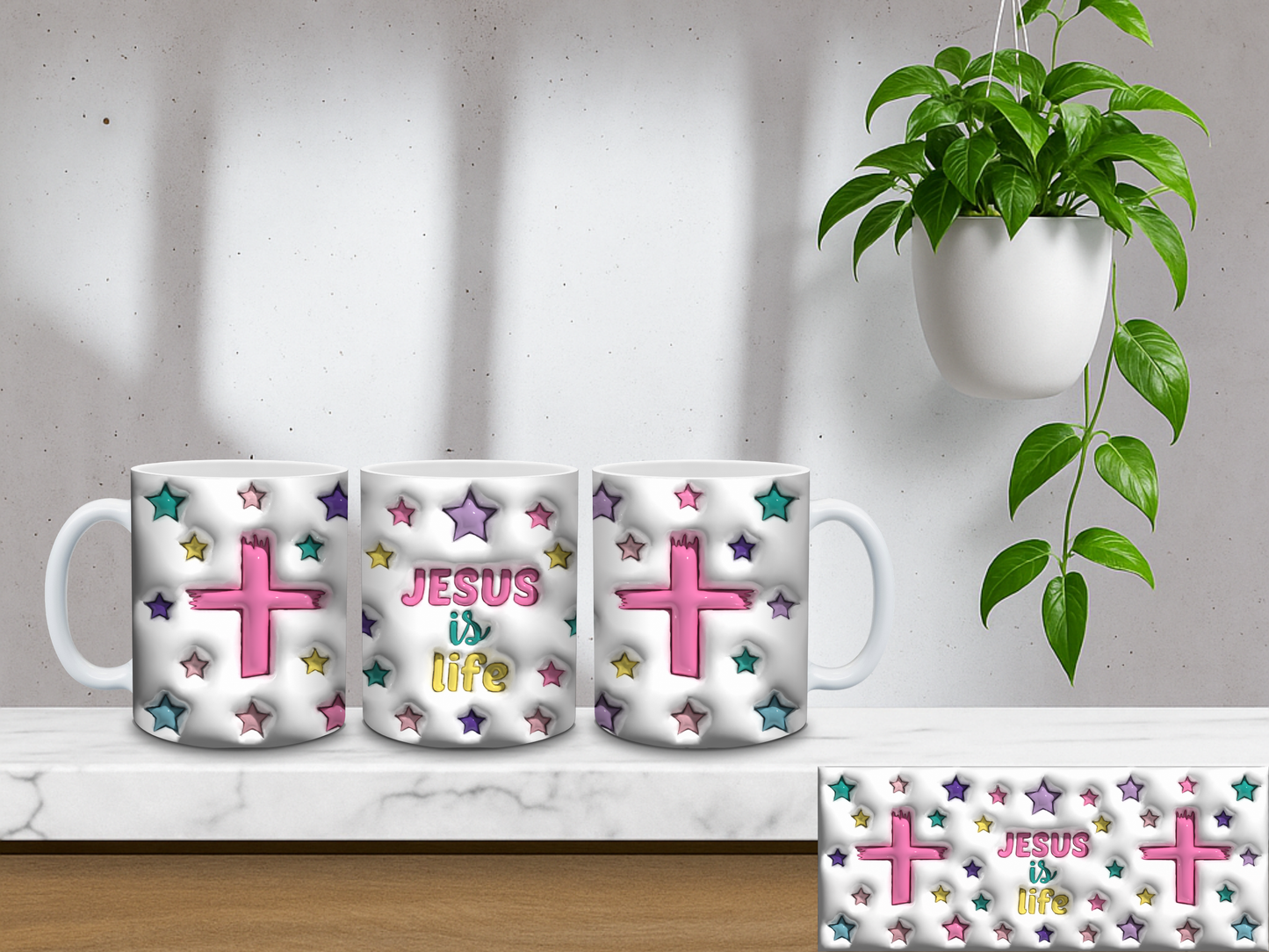 Jesus Is Life Bubble Art - 11oz Coffee Mug