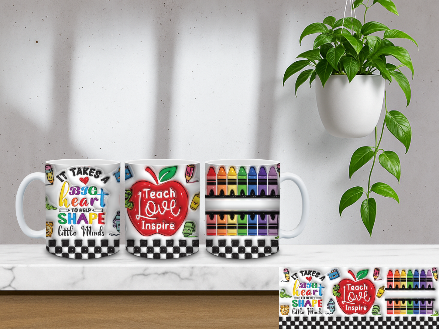 Teach Love Inspire Bubble Art Personalized - 11oz Coffee Mug