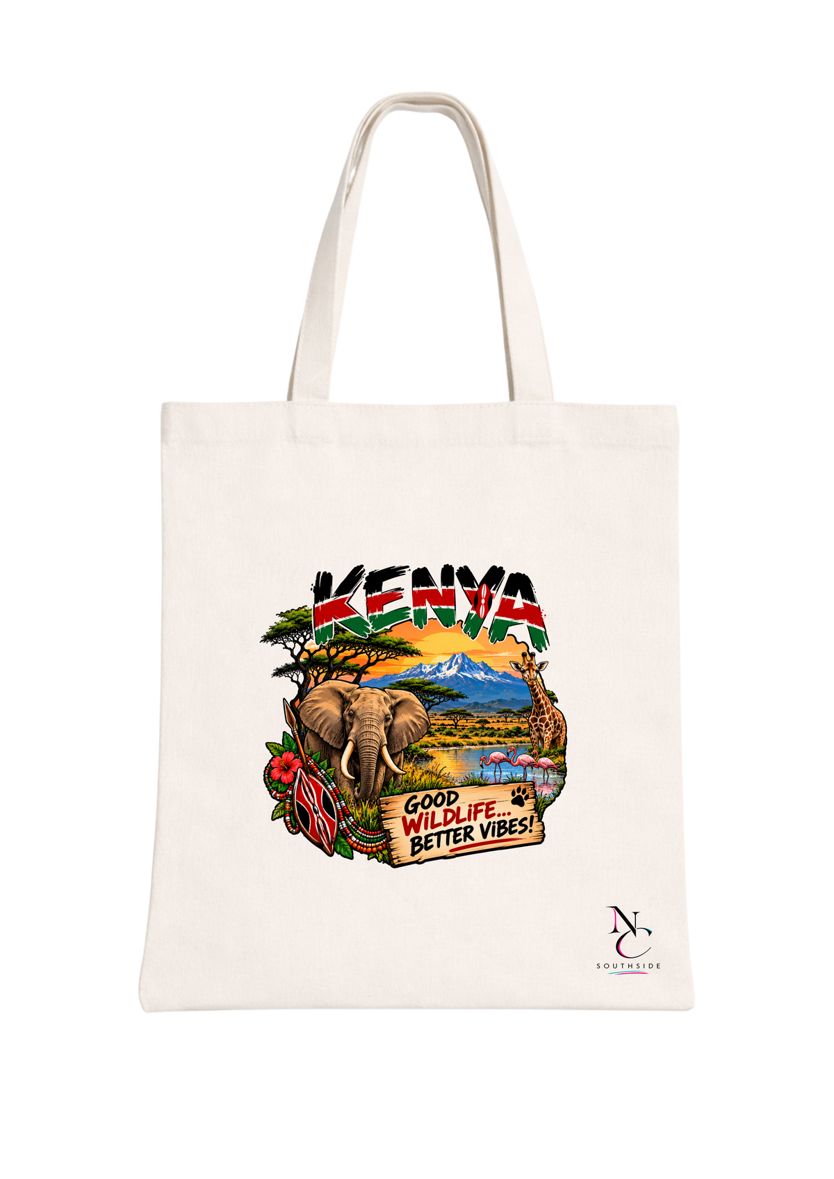 KENYA Good Wild Life, Better Vibes – Hello Africa Collection – Printed Tote Bag