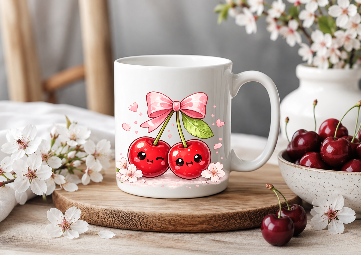 Cherry Sweethearts – 11oz Ceramic Coffee Mug 🍒