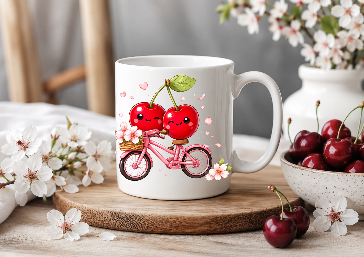 Cherry Bicycle – 11oz Ceramic Coffee Mug 🍒