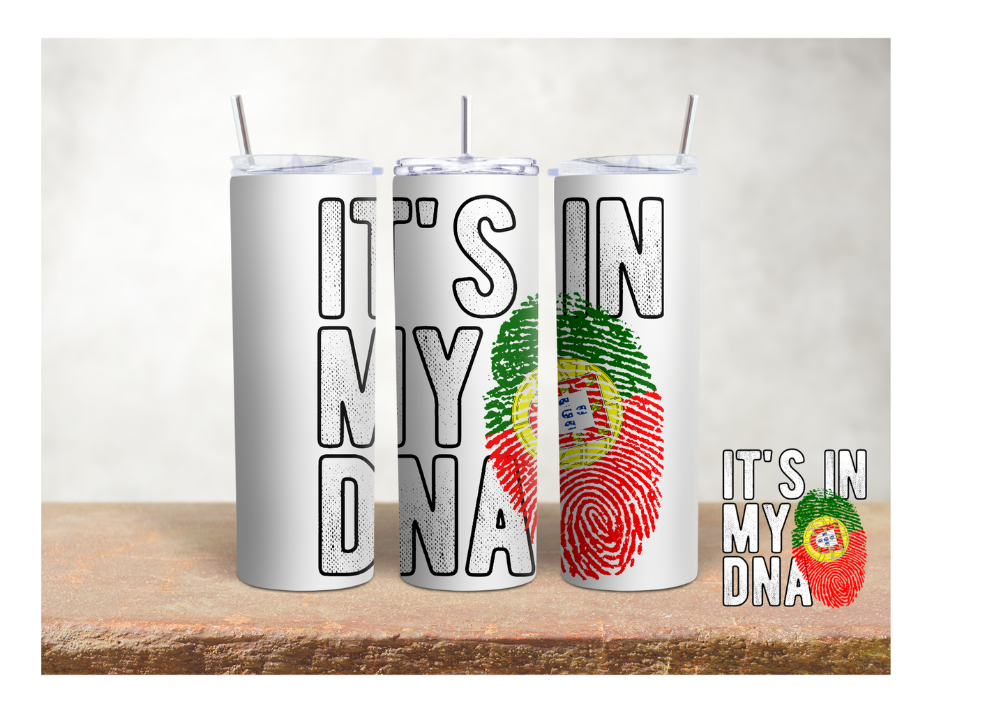 Portugal DNA Pride Flag  – 20oz Stainless Steel Insulated Tumbler