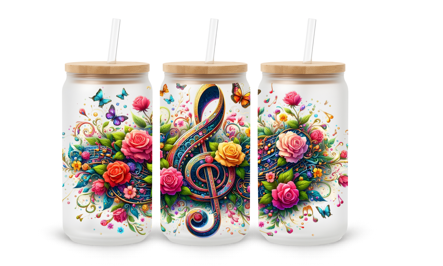 Treble Floral - Copo de Vidro de 18oz