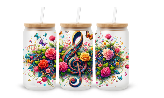 Treble Floral - Copo de Vidro de 18oz