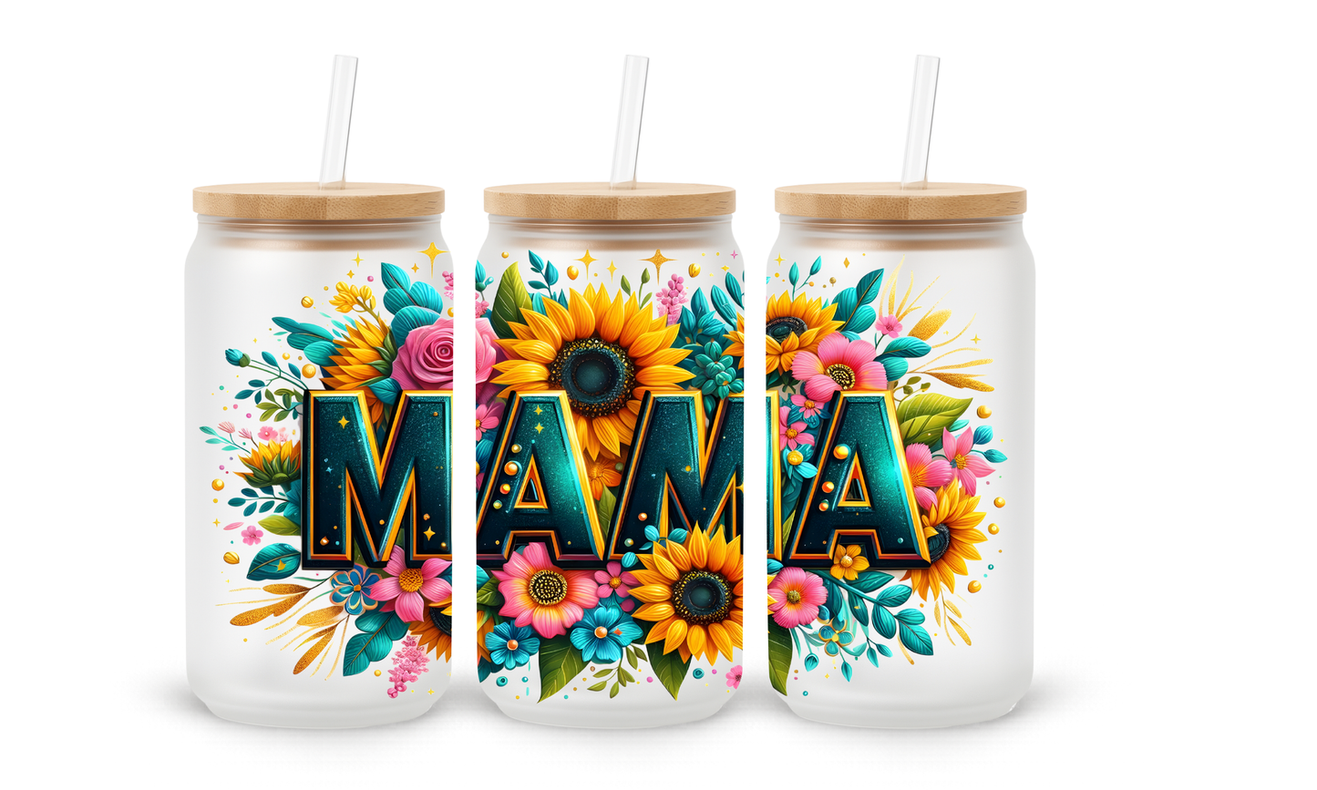 Sunflower Mama - Copo de Vidro (Tipo Lata) 18oz