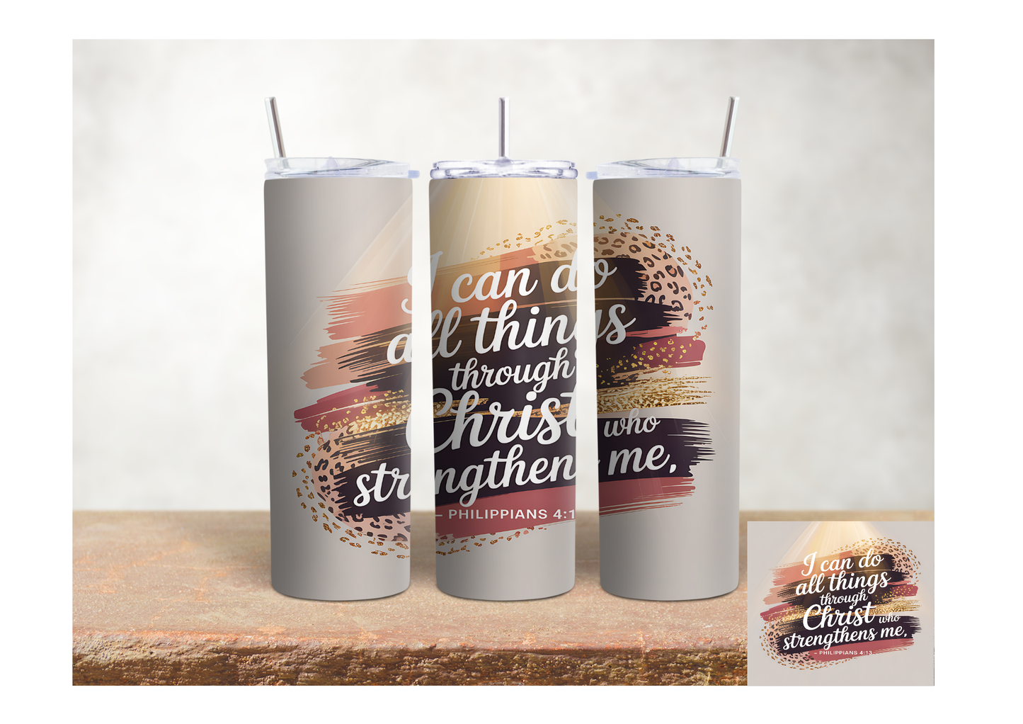 I Can Do All Things Through Christ  Brushstroke – 20oz Stainless Steel Insulated Tumbler