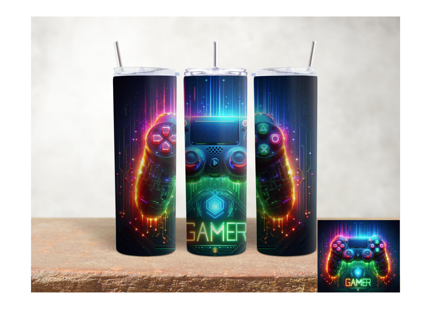 Neon Gamer – 20oz Stainless Steel Insulated Tumbler