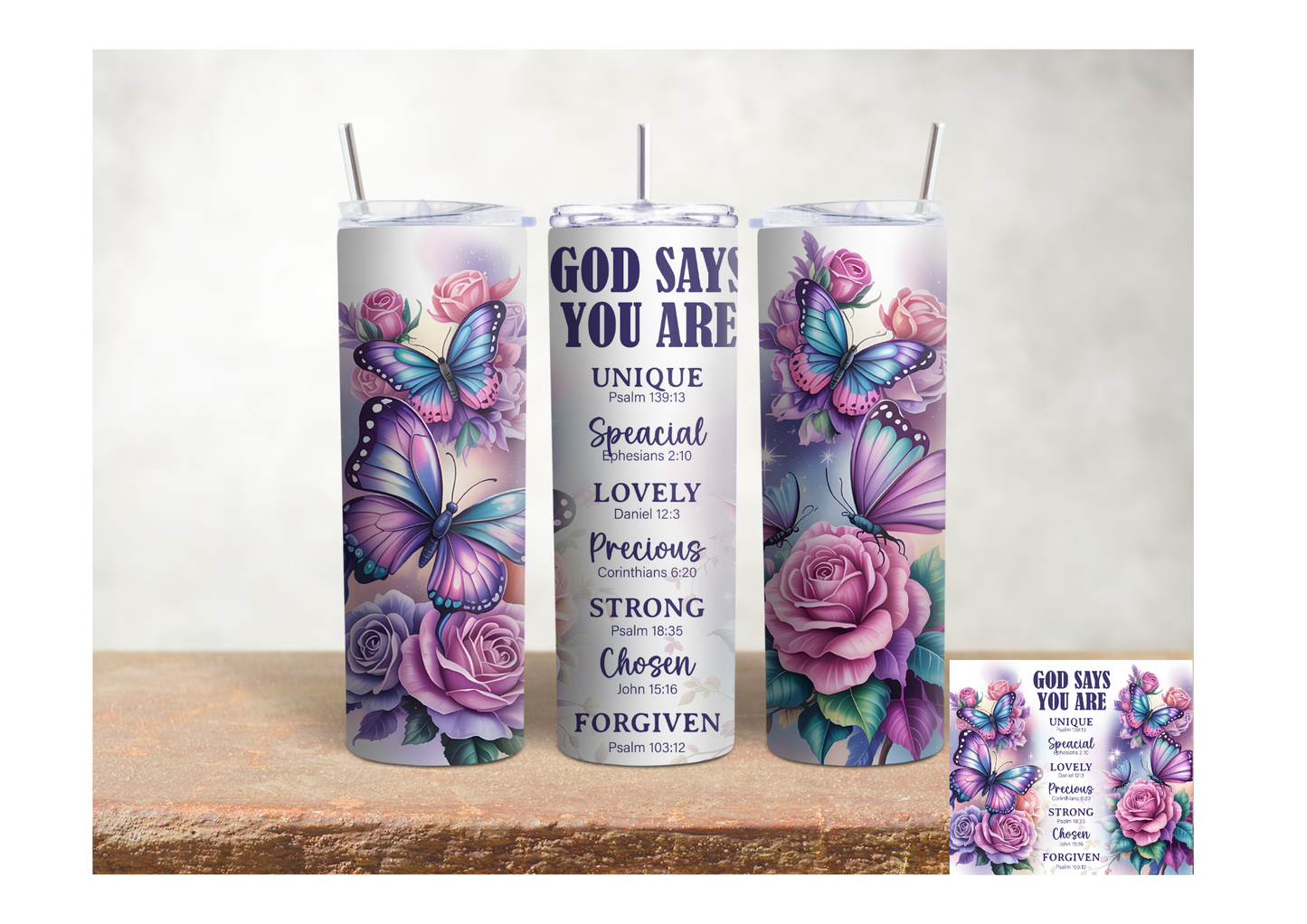 God Says You Are – 20oz Stainless Steel Insulated Tumbler