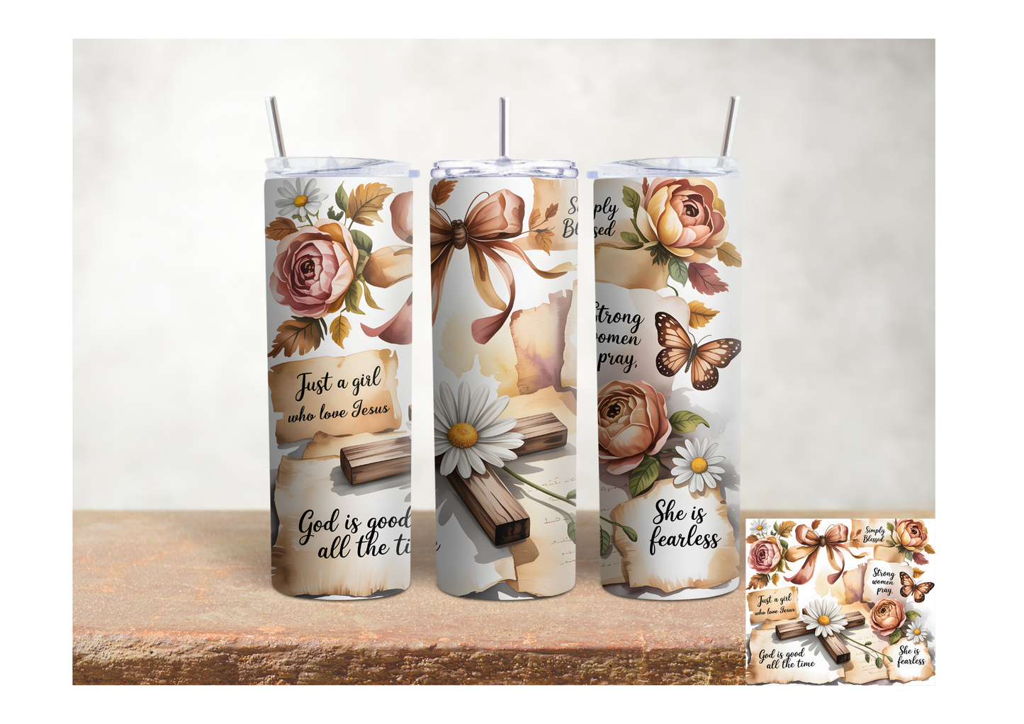 Just a Girl Who Loves Jesus – 20oz Stainless Steel Insulated Tumbler