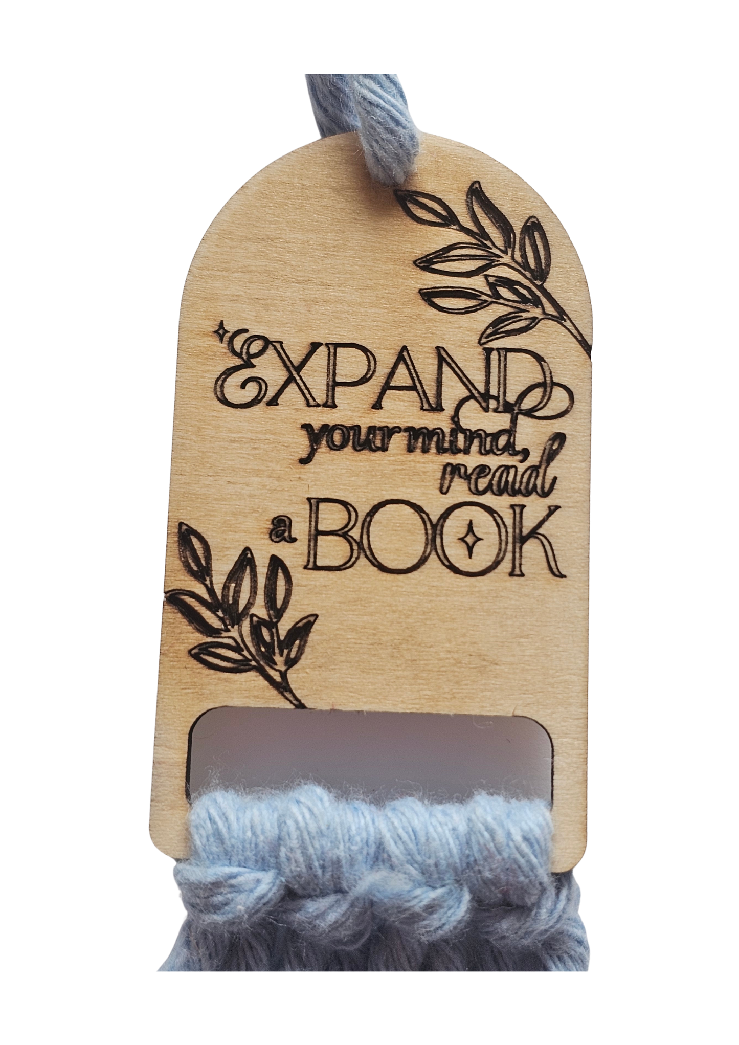 Expand Your Mind, Read A Book - Macramé Wooden Bookmark