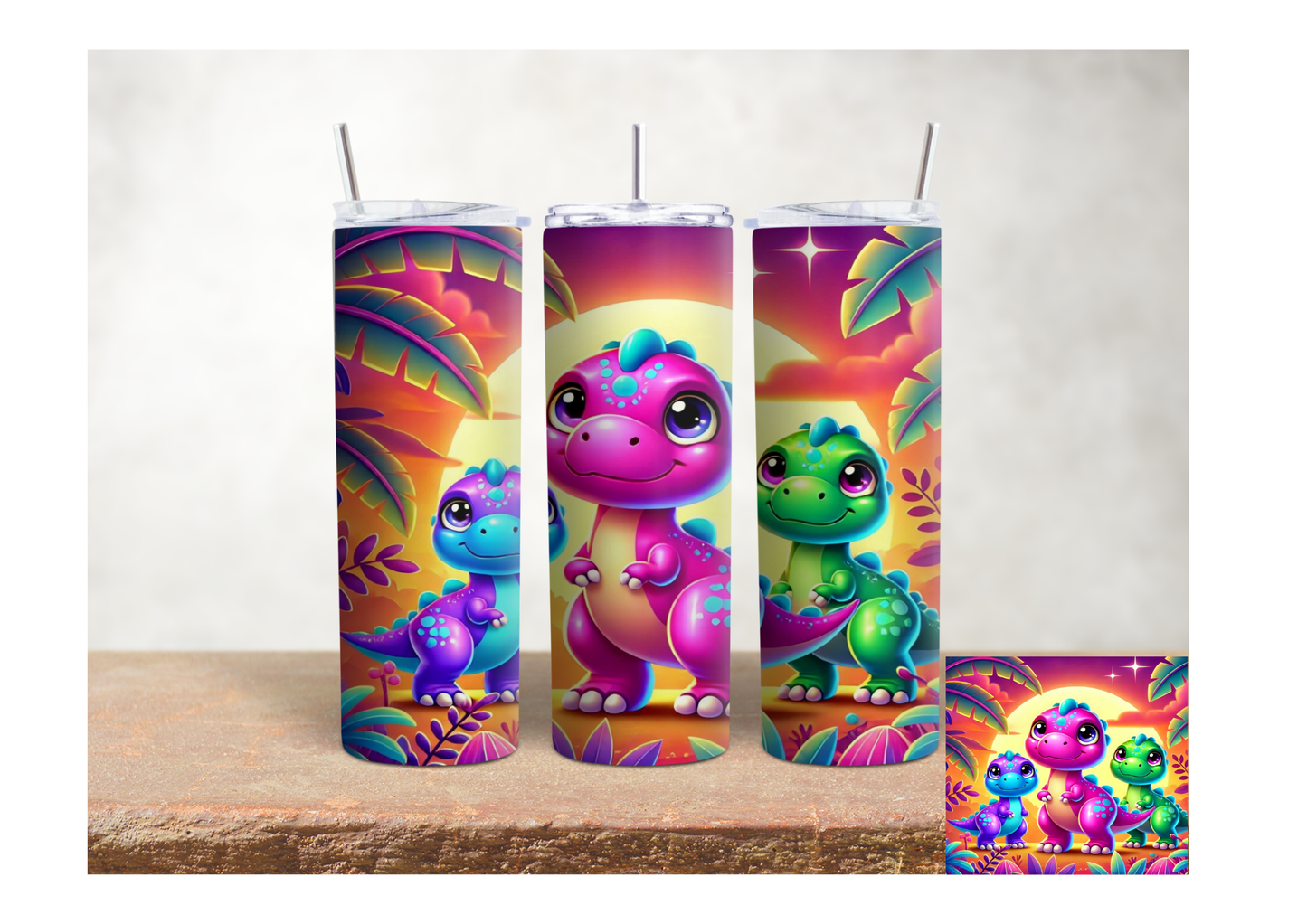 Cute Baby Dinos 2 – 20oz Stainless Steel Insulated Tumbler
