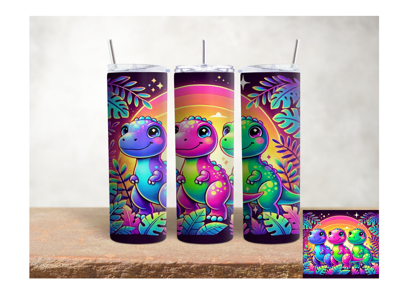 Cute Baby Dinos 3 – 20oz Stainless Steel Insulated Tumbler