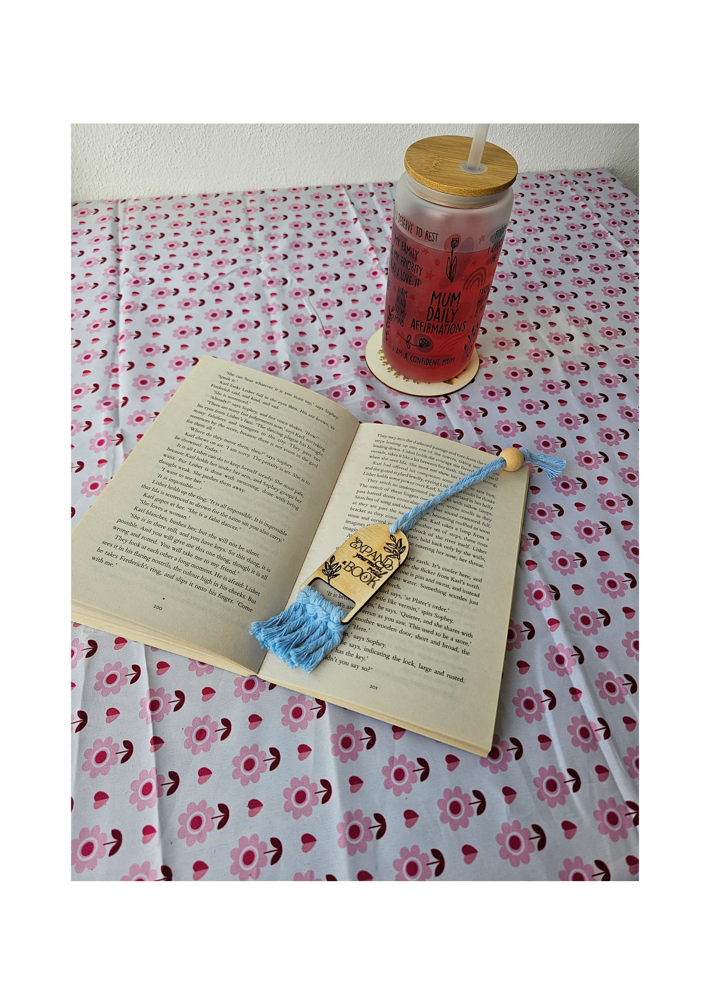 Expand Your Mind, Read A Book - Macramé Wooden Bookmark