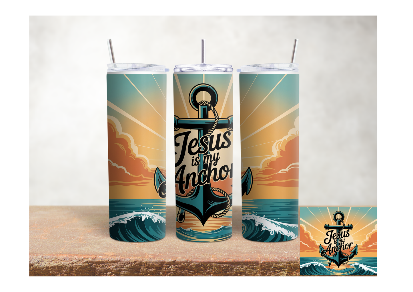 Jesus Is My Anchor – 20oz Stainless Steel Insulated Tumbler