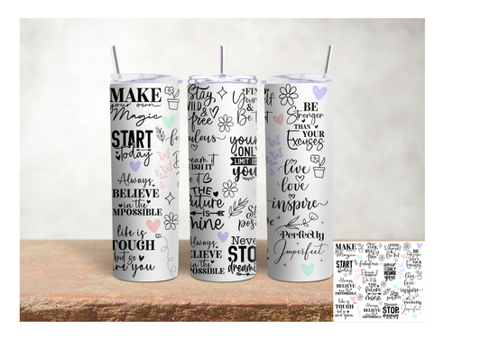 Daily Affirmations 1   – 20oz Stainless Steel Insulated Tumbler