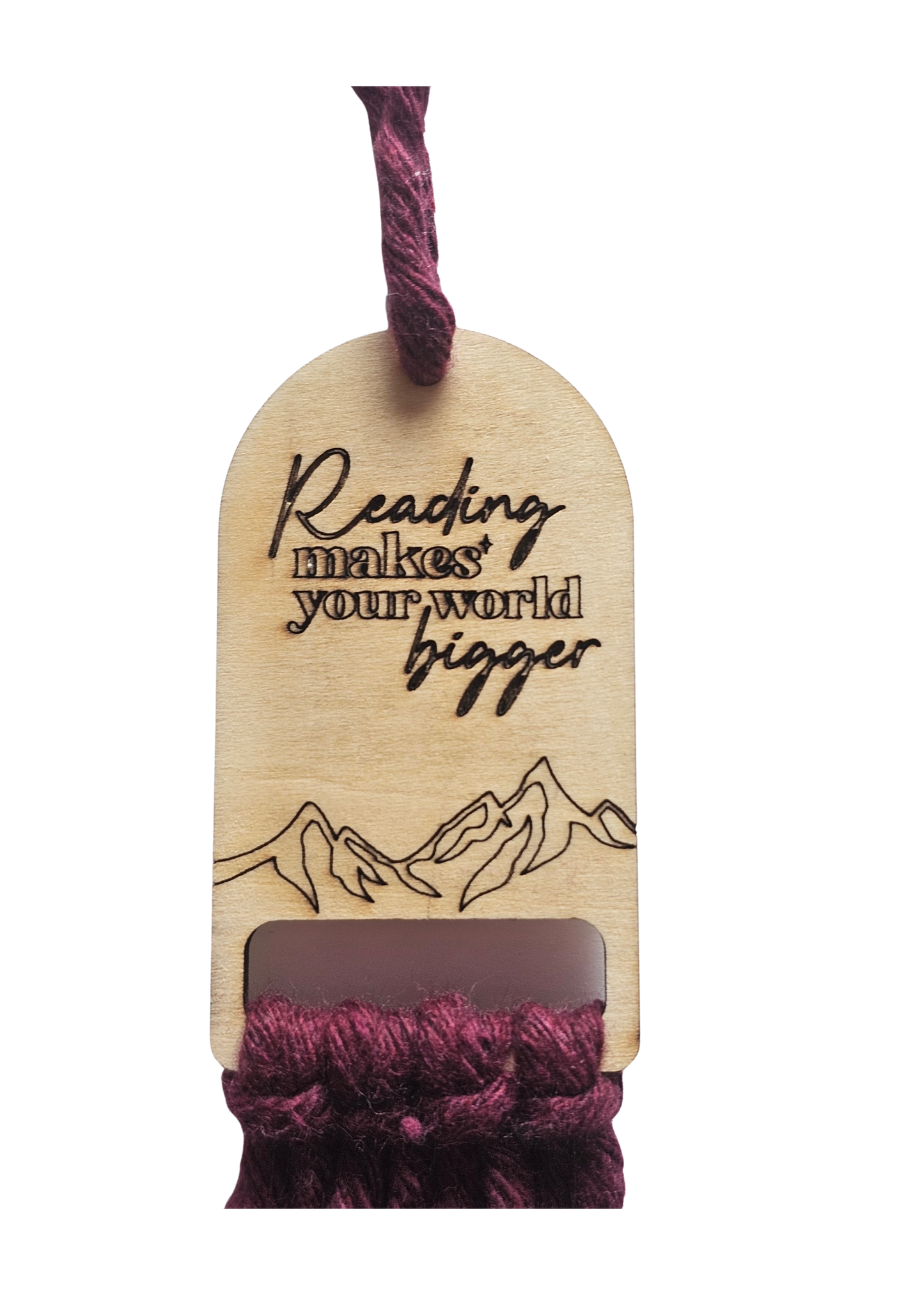 Reading Makes Your World Bigger - Macramé Wooden Bookmark