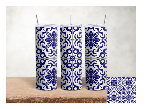Portuguese Floral – 20oz Stainless Steel Insulated Tumbler