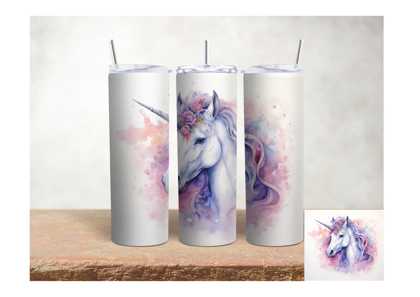 Watercolor Unicorn – 20oz Stainless Steel Insulated Tumbler