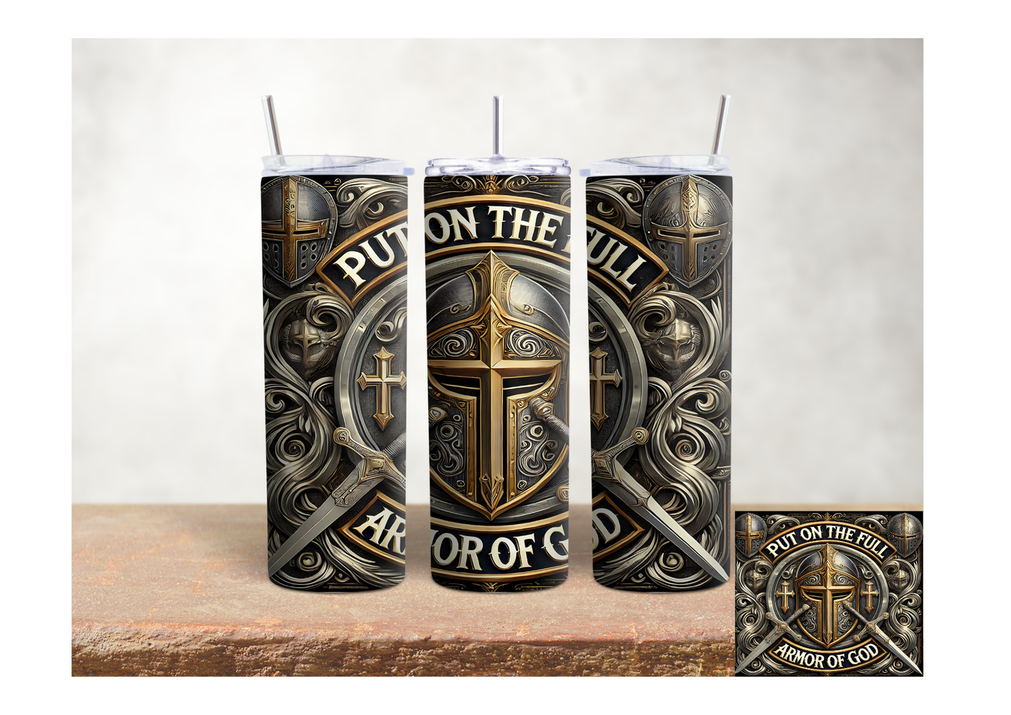 Put On the Full Armor of God – 20oz Stainless Steel Insulated Tumbler