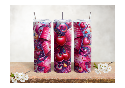 Candy Swirl Cherries – 20oz Stainless Steel Insulated Tumbler 🍒