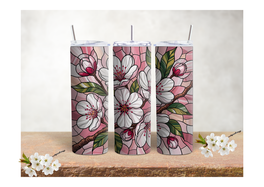 Stained Glass Blossom Garden – 20oz Stainless Steel Insulated Tumbler 🍒