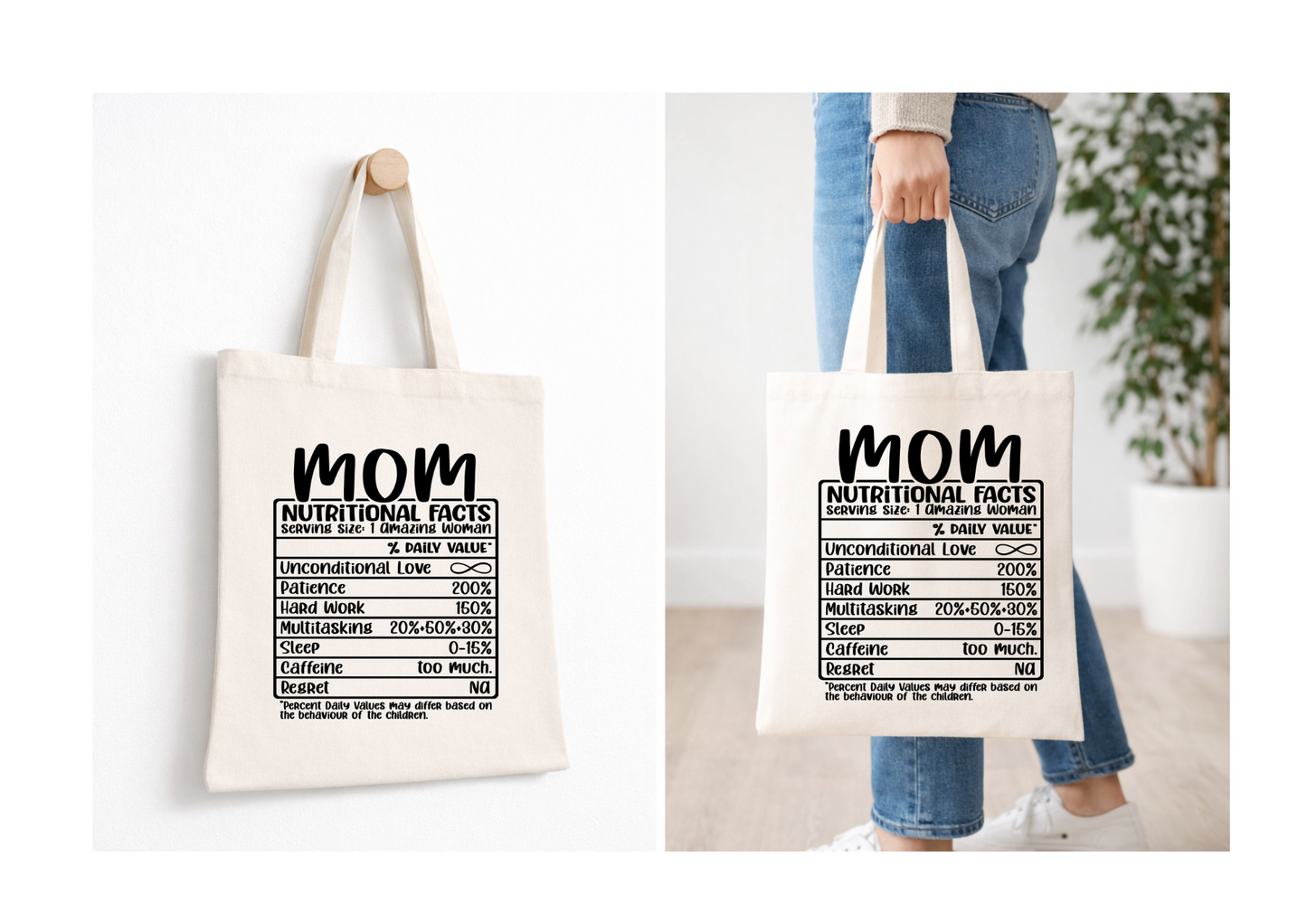 Mom Nutritional Facts - Canvas Tote Bag