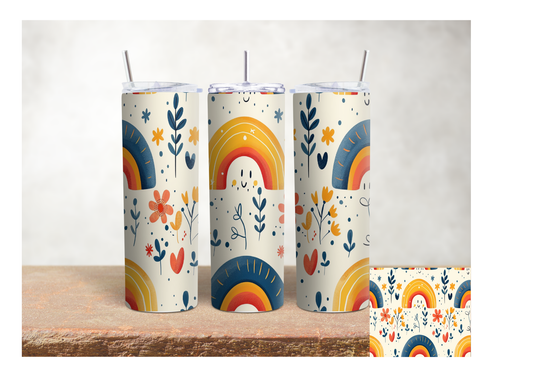 Boho Neutral Rainbow  – 20oz Stainless Steel Insulated Tumbler