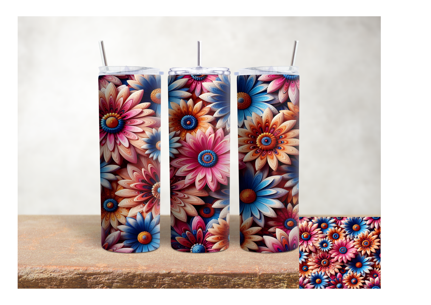 Vibrant Daisy Bloom – 20oz Stainless Steel Insulated Tumbler