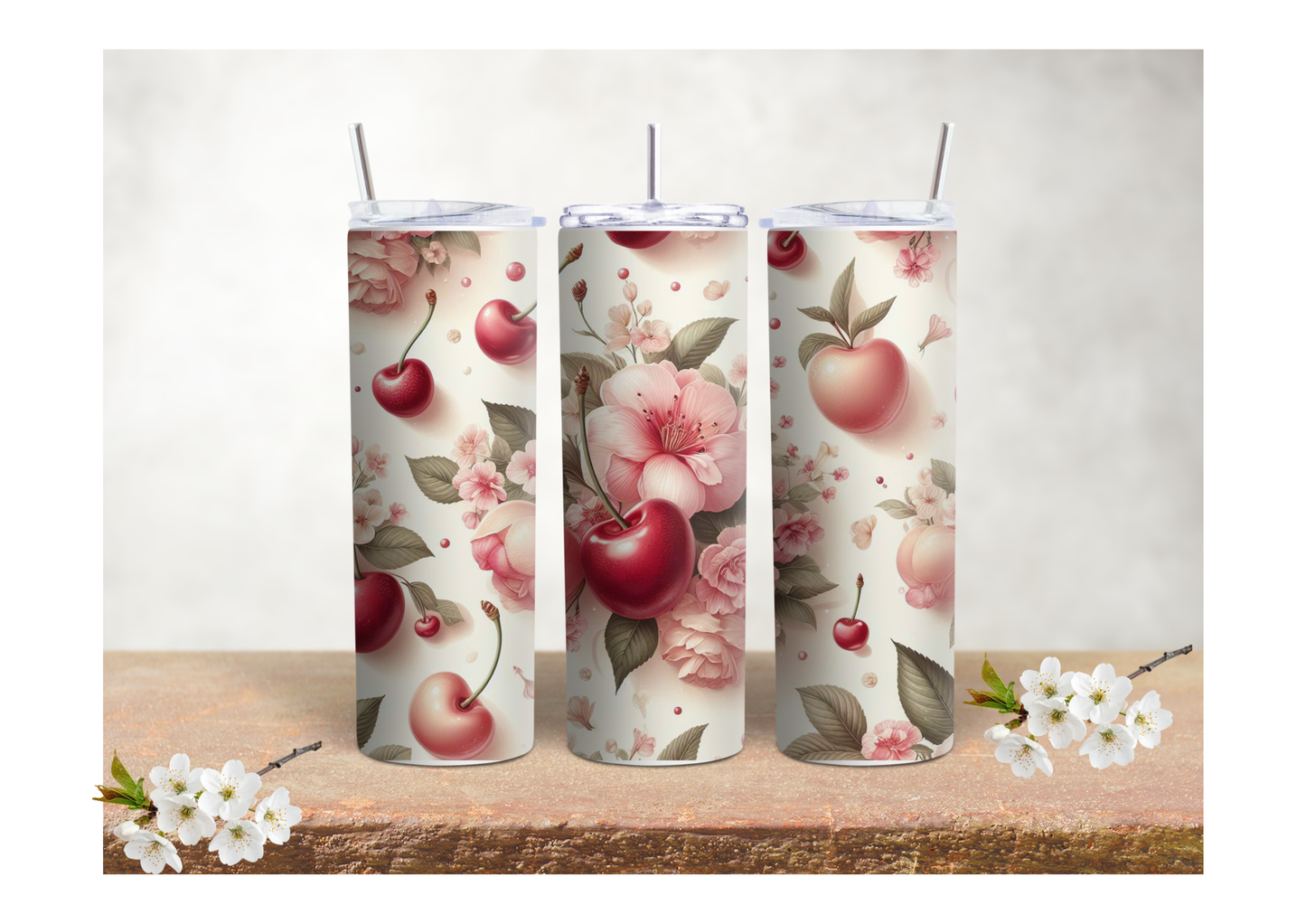 Vintage Cherry Blossom – 20oz Stainless Steel Insulated Tumbler 🍒