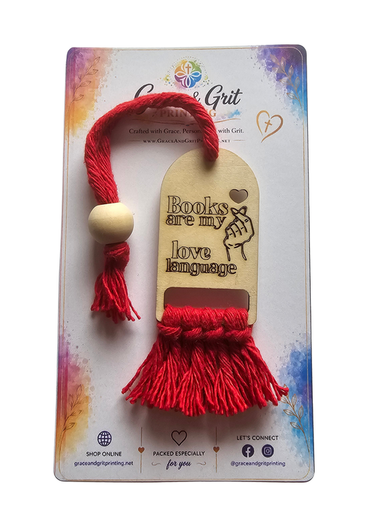 Books Are My Love Language - Macramé Wooden Bookmark