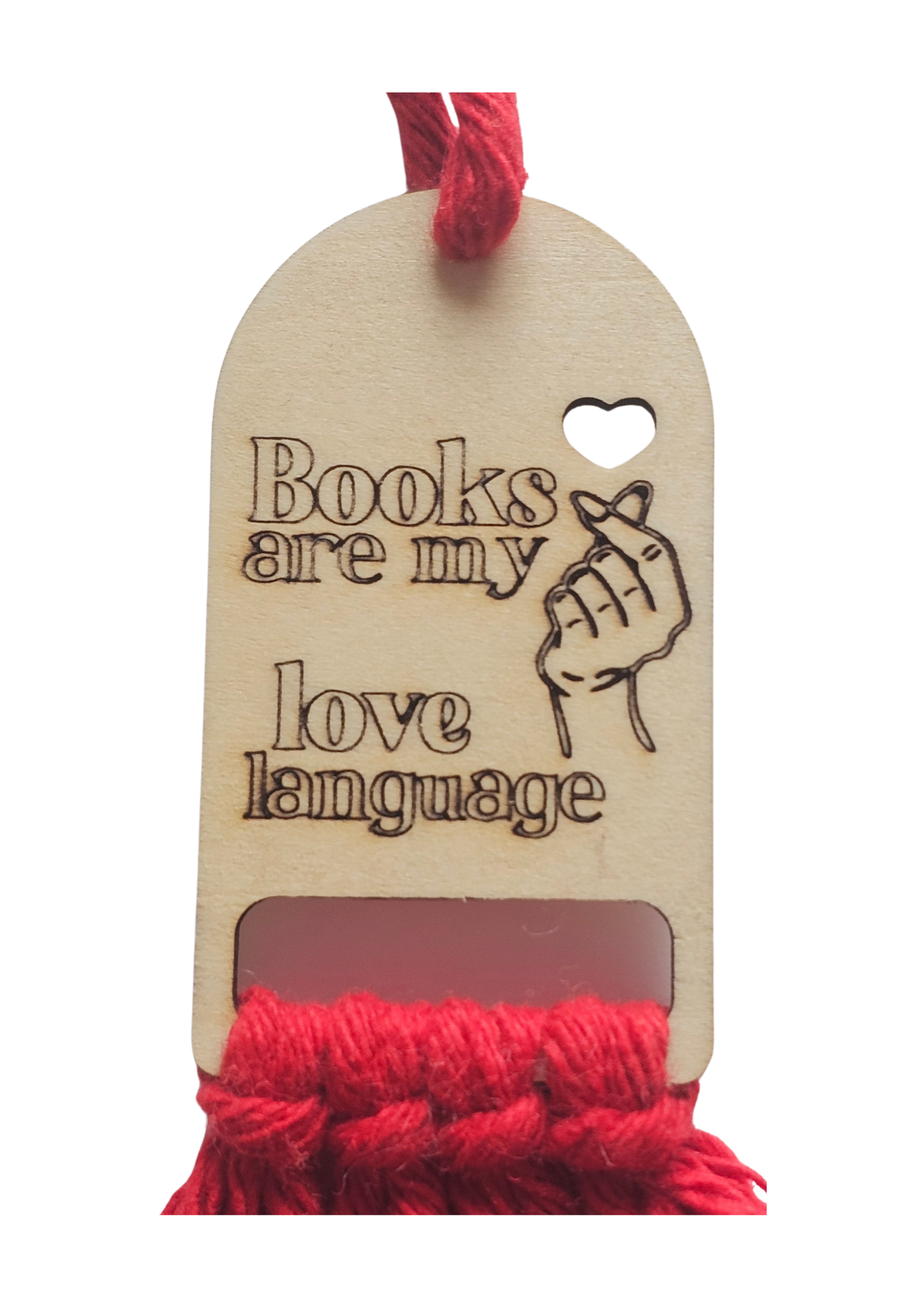 Books Are My Love Language - Macramé Wooden Bookmark