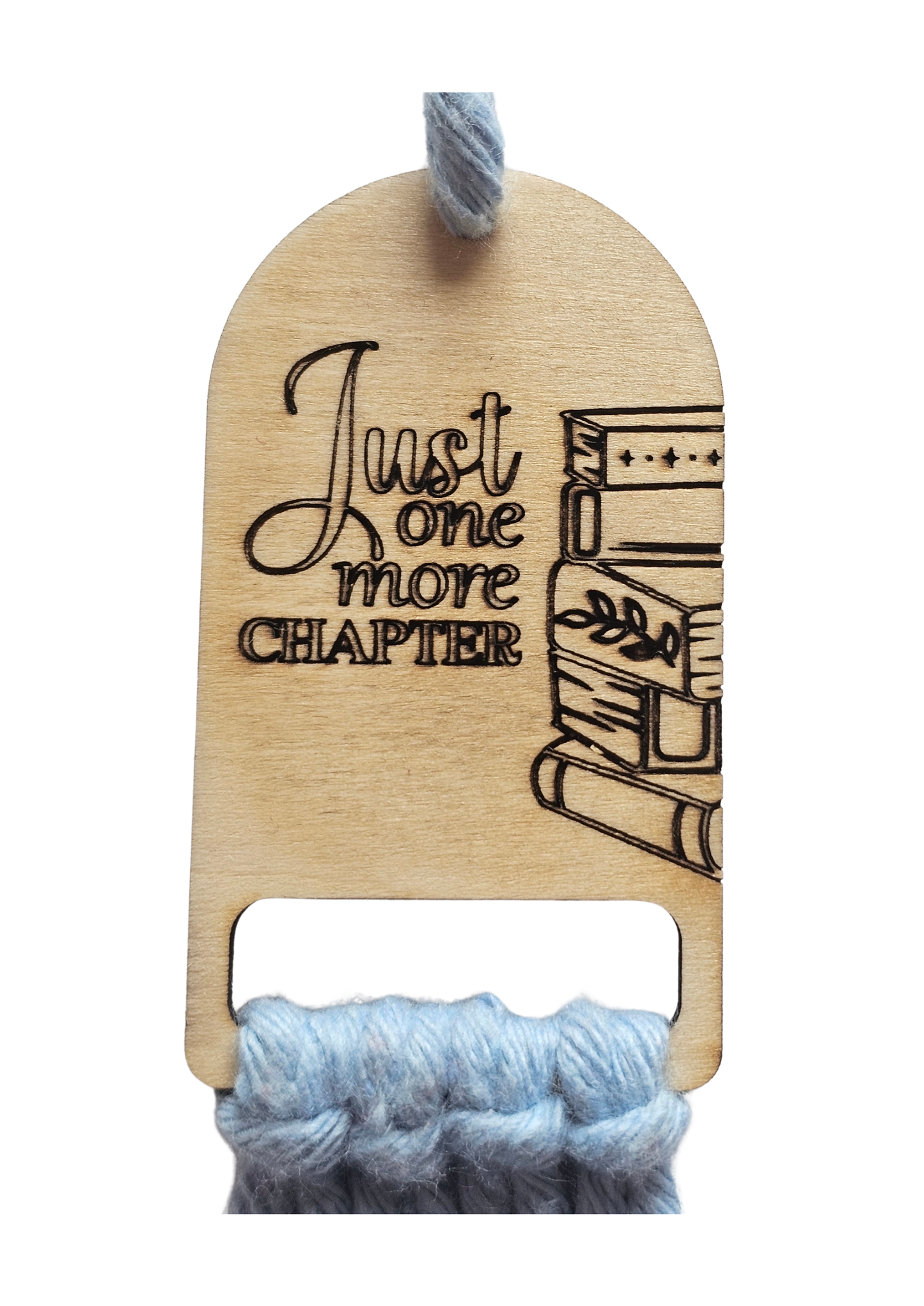 Just One More Chapter - Macramé Wooden Bookmark