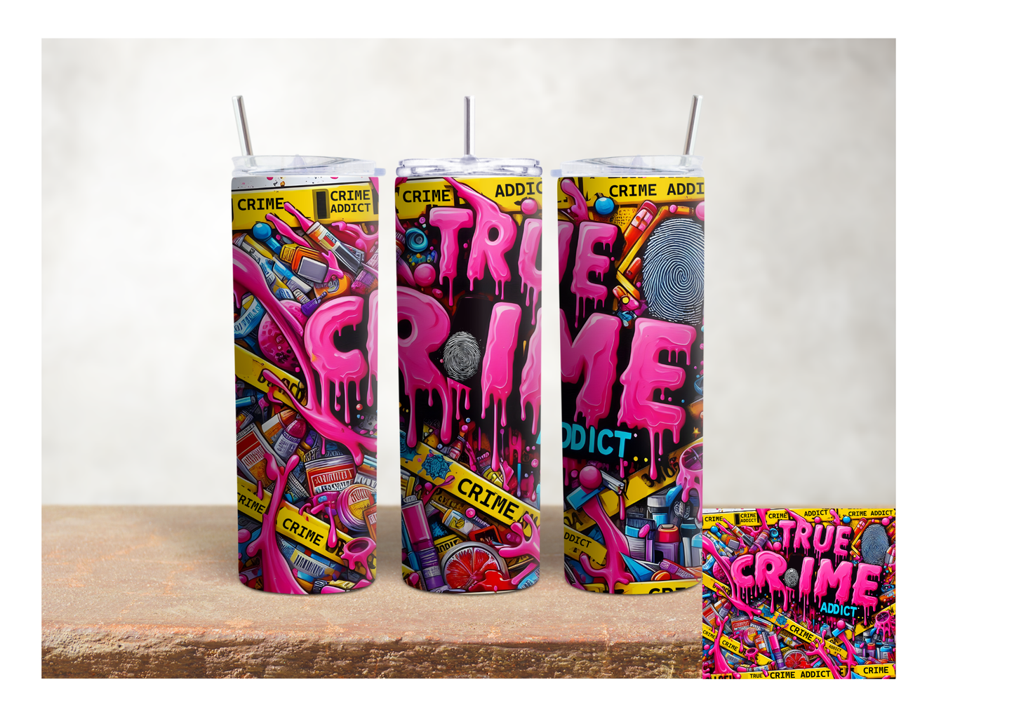 True Crime Addict   – 20oz Stainless Steel Insulated Tumbler