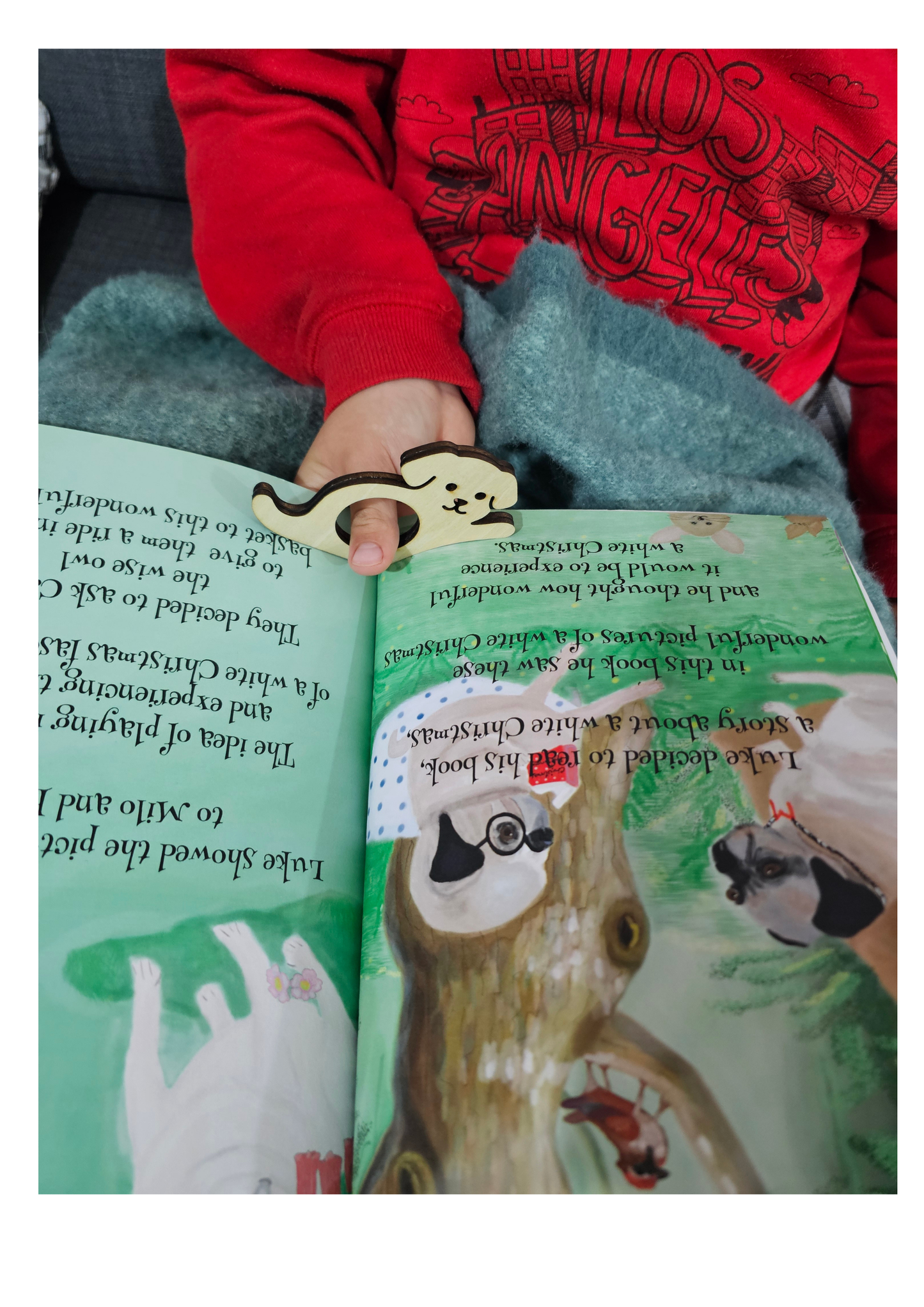 Pip the Puppy Book Buddy – Wooden Page Holder for Comfortable Reading