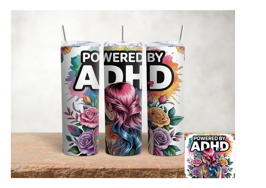 Powered by ADHD – 20oz Stainless Steel Insulated Tumbler