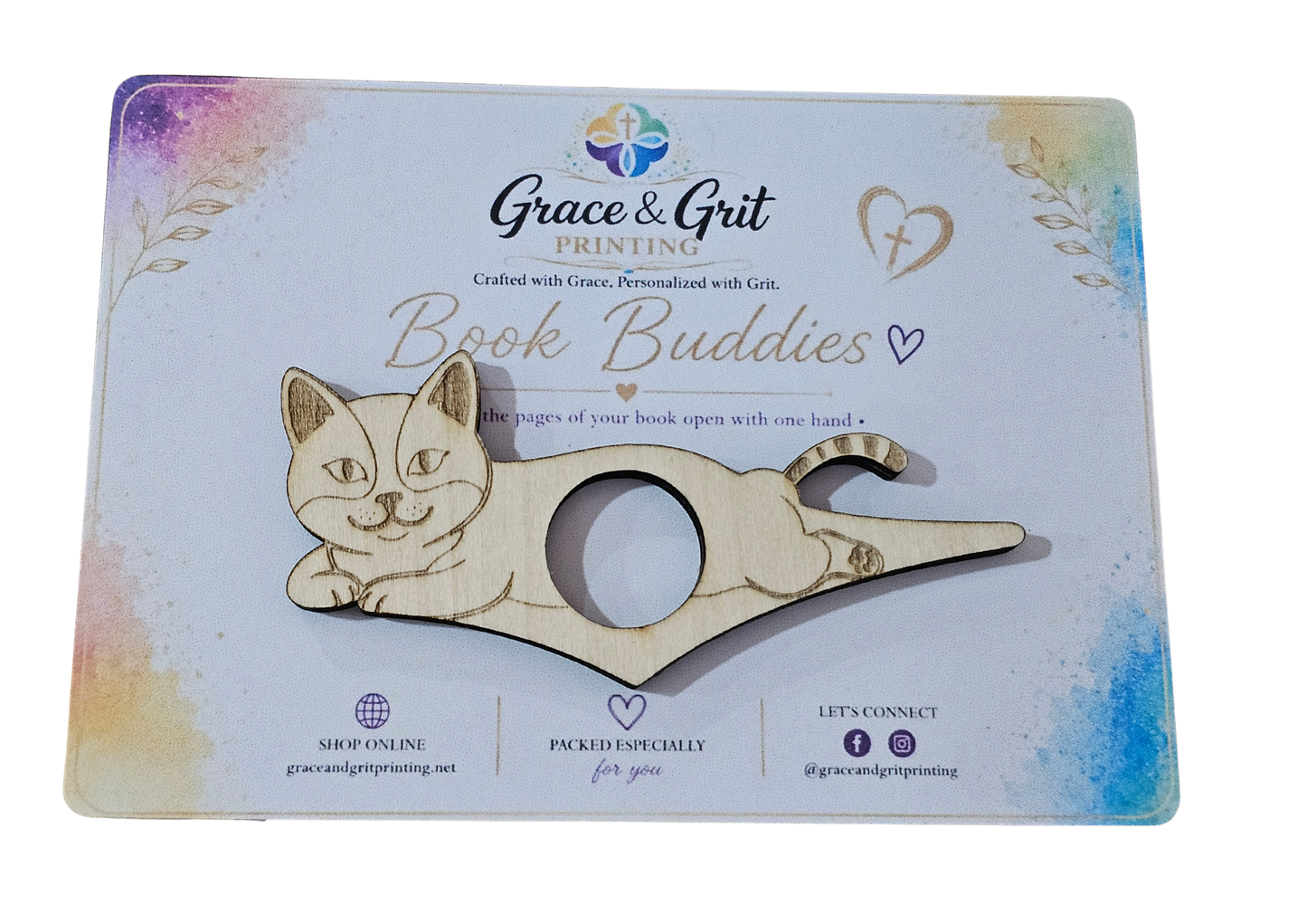 Cleo the Cat – Wooden Page Holder for Comfortable Reading