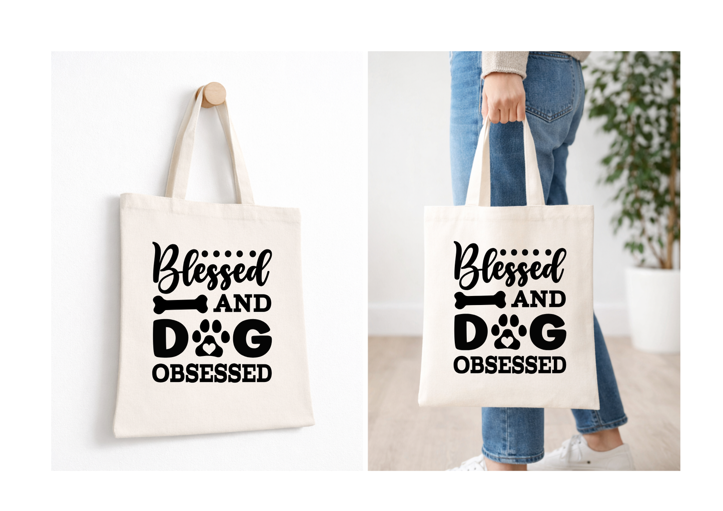 Blessed and Dog Obsessed - Canvas Tote Bag
