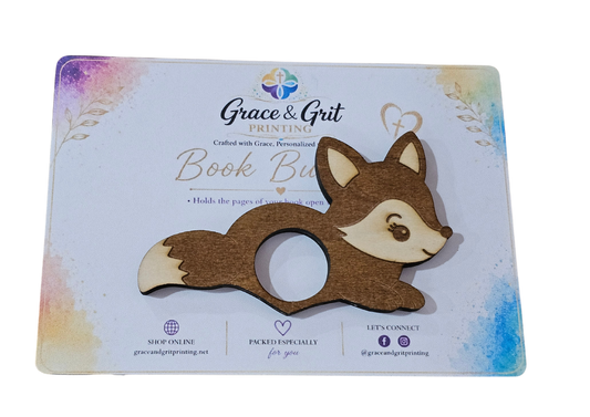 Finn the Fox – Wooden Page Holder for Comfortable Reading