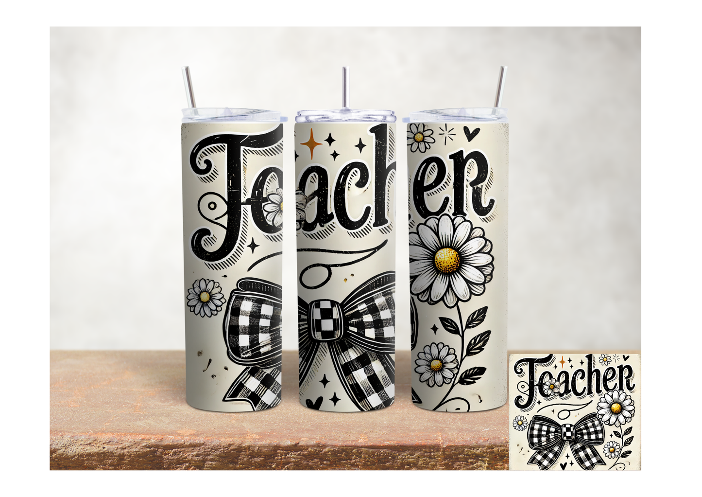 Teacher Daisy – 20oz Stainless Steel Insulated Tumbler