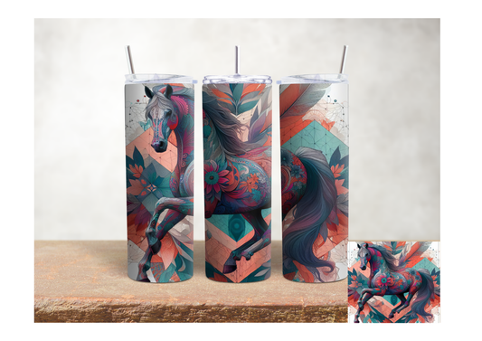 Mosaic Spirit Horse – 20oz Stainless Steel Insulated Tumbler