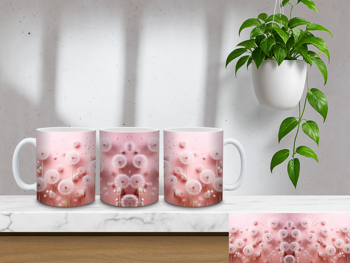 Pink Dandelion Wishes - 11oz Coffee Mug