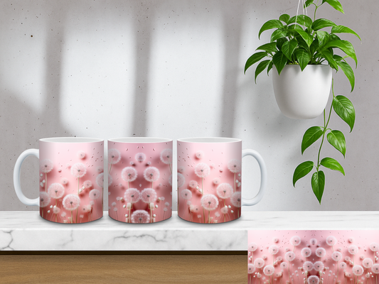 Pink Dandelion Wishes - 11oz Coffee Mug