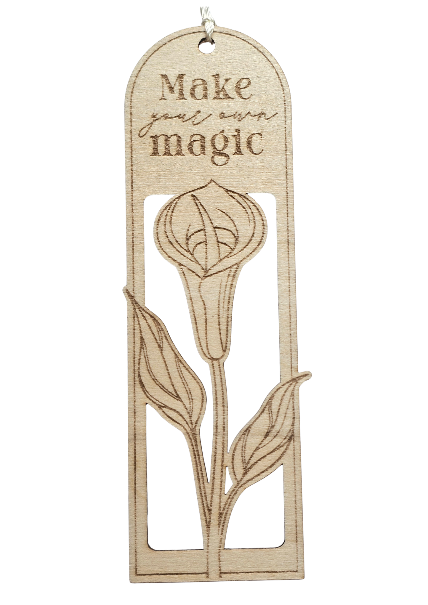 Make Your Own Magic - Summer Floral Wooden Bookmark