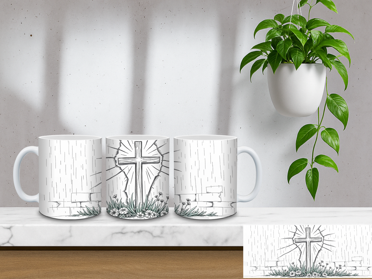 Cross & Grace Line Art - 11oz Coffee Mug