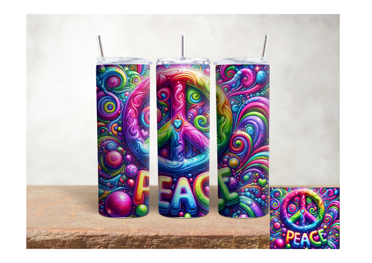 Psychedelic Peace Swirl – 20oz Stainless Steel Insulated Tumbler