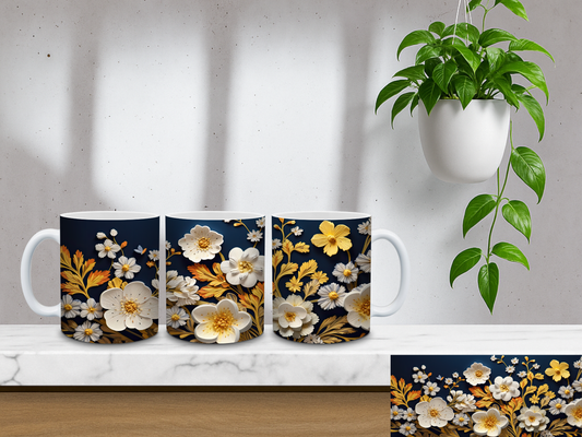 White Blossom – 11oz Coffee Mug