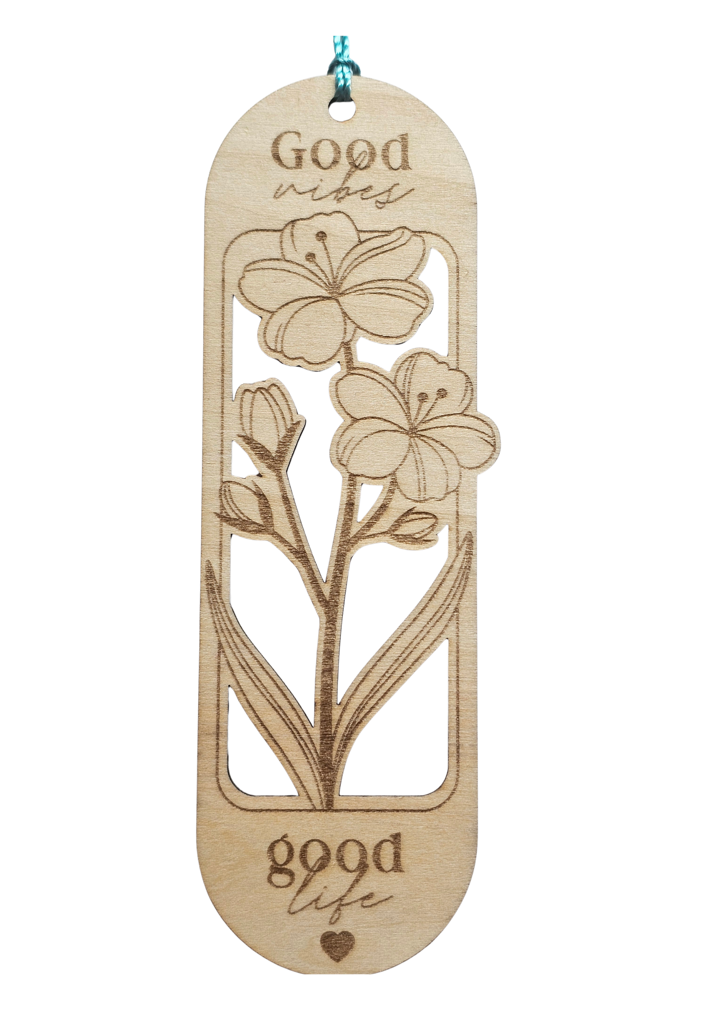 Good Vibes, Good Life - Summer Floral Wooden Bookmark